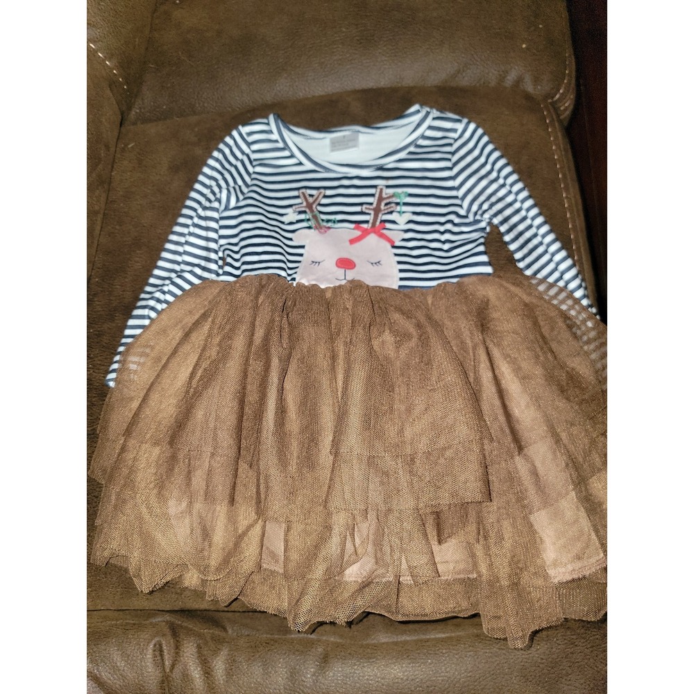 Boutique holiday Christmas reindeer‎ dress size 2t